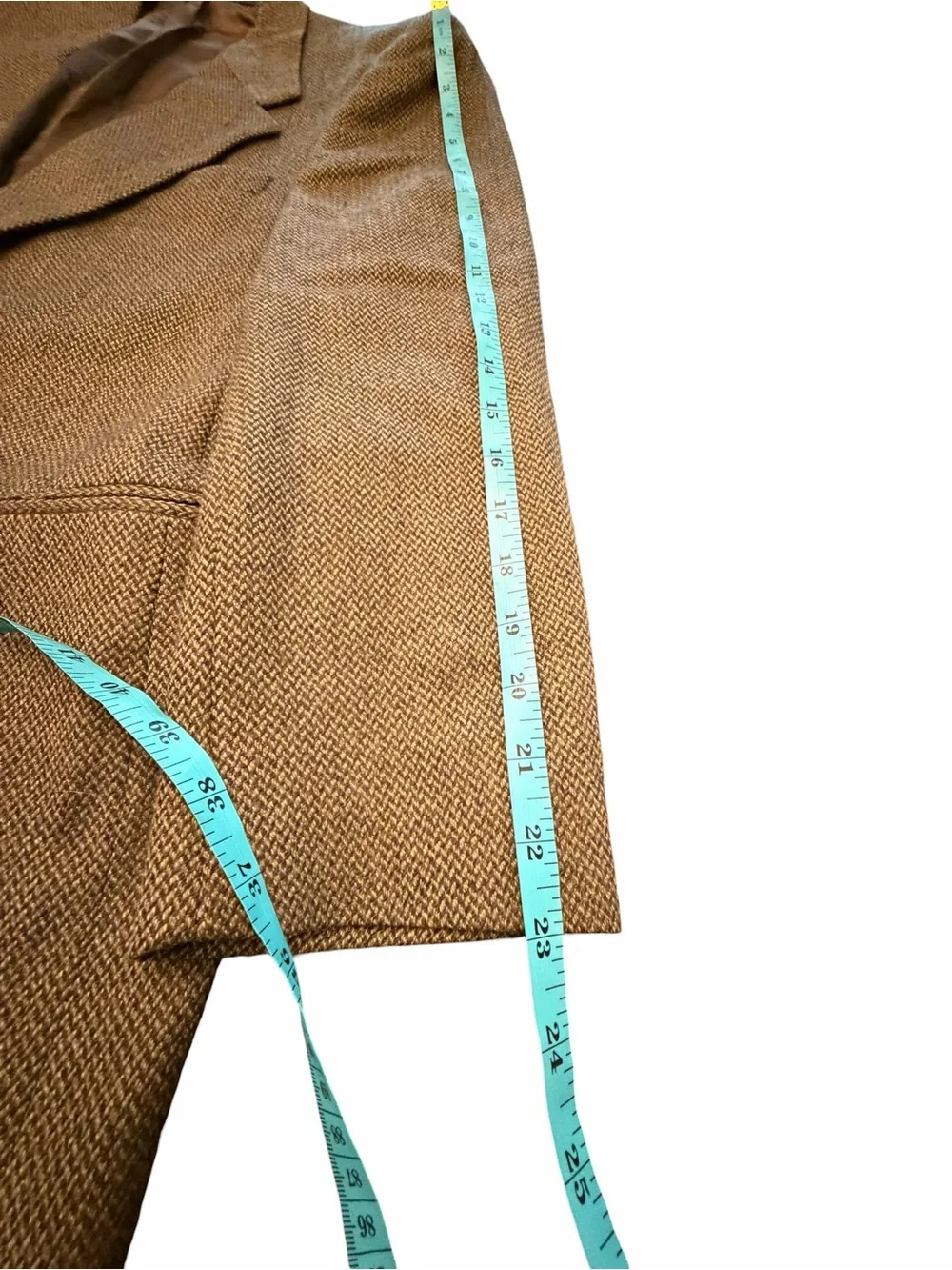 Kasper Virgin Wool Blazer Jacket Brown Herringbone Tweed Vintage Sport Coat 38S